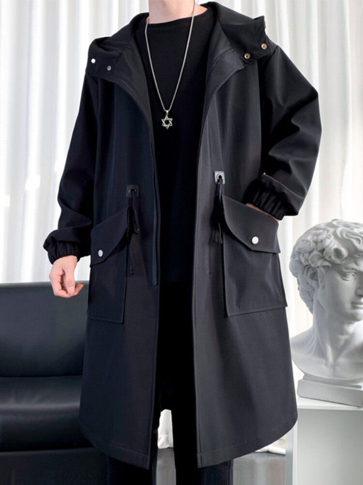 Men's Stylish Trench Coat 2026 New Mid-Length Coat for Teenagers, High-End Large Size Men's Clothing