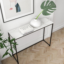 Simple marble sofa rear stairon stand iron art living room with wall long heating edge shelf aisle table