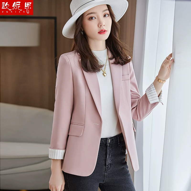 Pink Casual Blazer for Women, Long-Sleeved, 2026 Spring and Autumn New Korean Style, Small Fragrance Style, Petite Suit Jacket Pink Casual Blazer for Women, Long-Sleeved, 2026 Spring and Autumn New Korean Style, Small Fragrance Style, Petite Suit Jacket