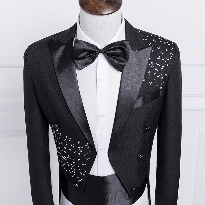 váy mới sequined tuxedo nam chủ trì thực hiện ca sĩ sân khấu phù hợp với đạo diễn trang phục váy dây dẫn