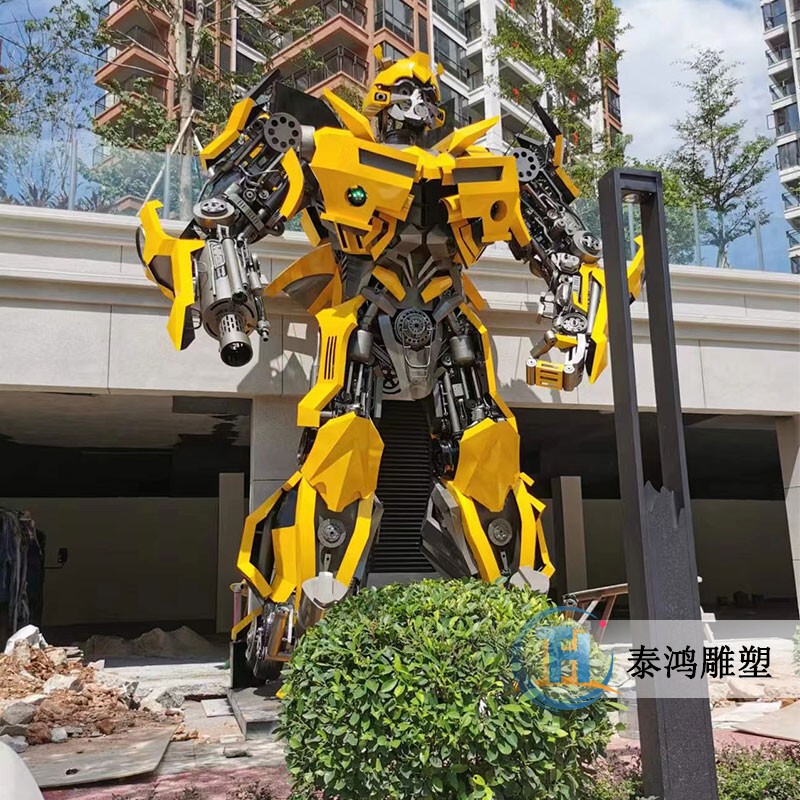 Large Iron Art Transformers Robot Bumblebee Optimus Prime Megatron Autobot Model Sculpture Ornament