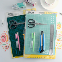 A4 Hand Tent Base Plate Engraving Knife Cute Cutting Board Suit Student Big Hand Scissors Diy Hand Kit