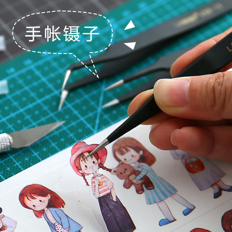 Na Cottage Handbill Tweezers Tip Elbow Handmade Practical Hand Ledger Tool Sticker Tape Diy Special Small Clips