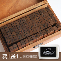 Printer regular uppercase small book retro number English letter hand account date wooden wooden box seal