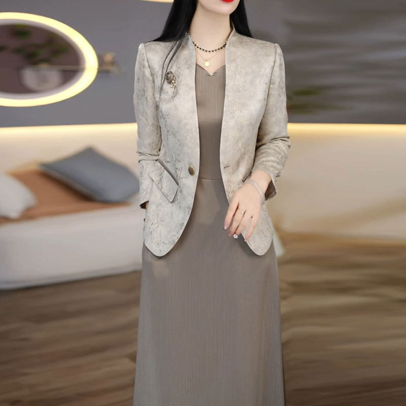 Tweed Style Suit Dress for Women 2026 New Spring and Autumn Trendy High-End Elegant Lady Mother Two-Piece Set