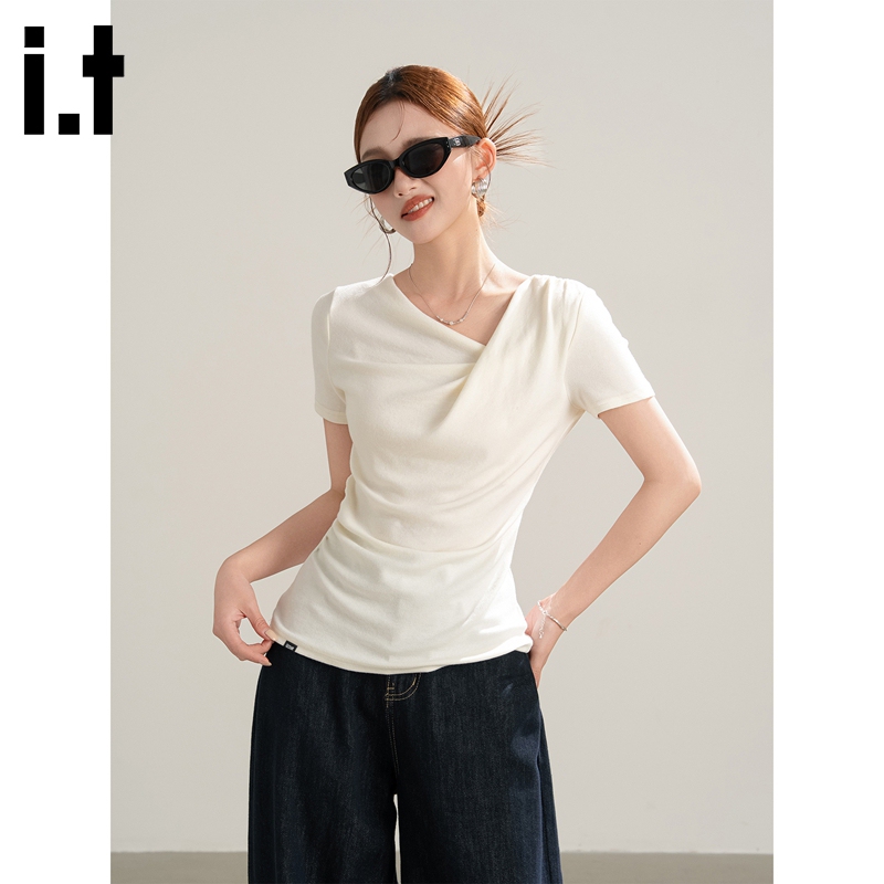 It Izzue American-Style Pure Desire Spicy Girl Short-Sleeve T-Shirt for Women, New Summer Slim-Fit Versatile Base Shirt Top