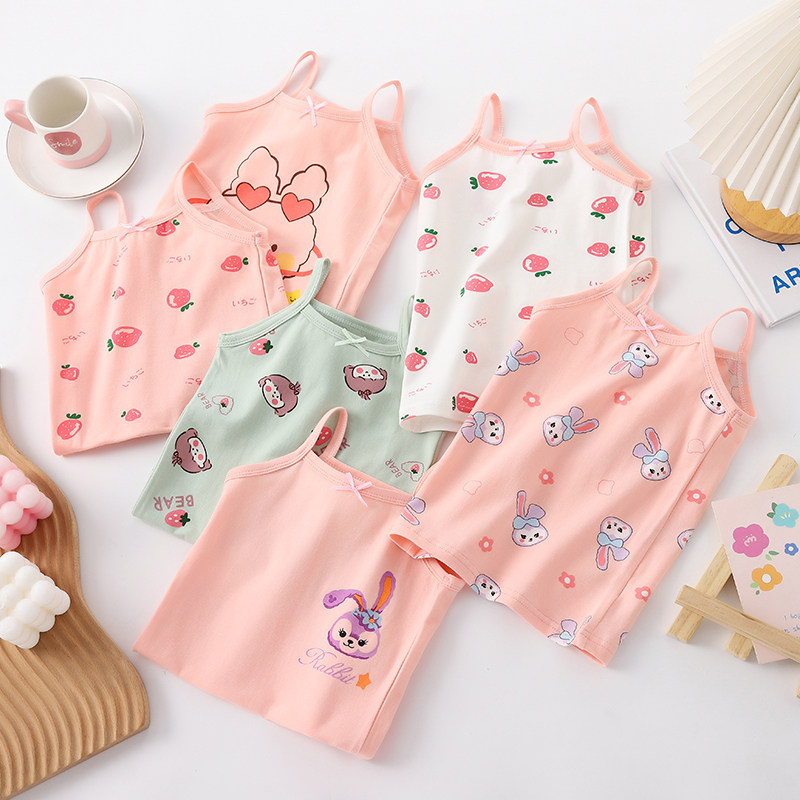 Girl A Cartoon Harness Vest Summer Spring Autumn Student Little Girl Little Girl Inside Wearing Pure Cotton With Bottom Underwear-Taobao