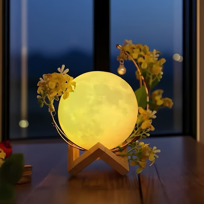 Mid-Autumn Festival Moon Lamp Desktop Ornament Scene Arrangement Landscaping Decoration Handmade DIY Moon Night Light Creative Gift