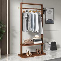 Walnut solid wooden hat frame floor bedroom hanger hanger living room modern minimalist plate shelf packed plume rack