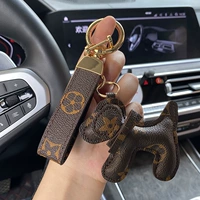 Золотая кожаная веревка+кофейный щенок