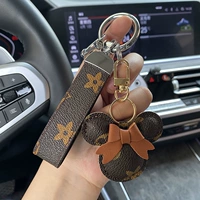 Серебряная печатная кожаная веревка+кофе Mickey Head