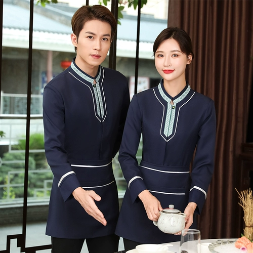 Western MCA Work Service Girl Осень и зимняя одежда Китайский ресторан Hotpot Hotpot Hotel Hall Chuan Cai Sheng Официант длинные рукава