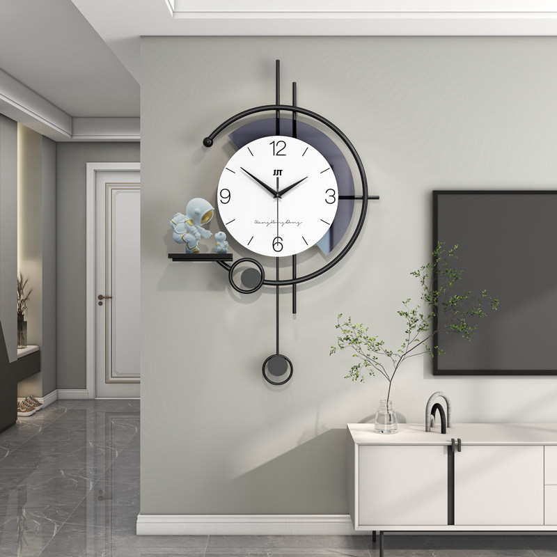 2023 new living room clock hanging clock fashion creative personality fashion modern minimalist atmosphere hanging table clock hanging wall-Taobao