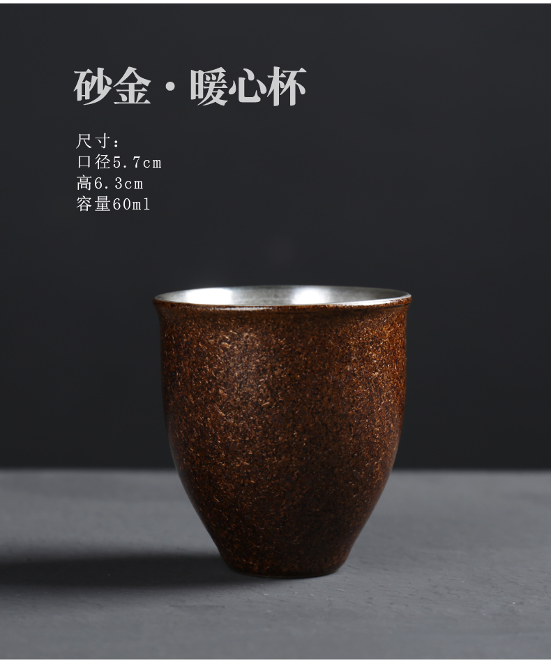 ZongTangYin ceramic cups tea master cup single CPU manually coppering. As kung fu sample tea cup silver cup bowl