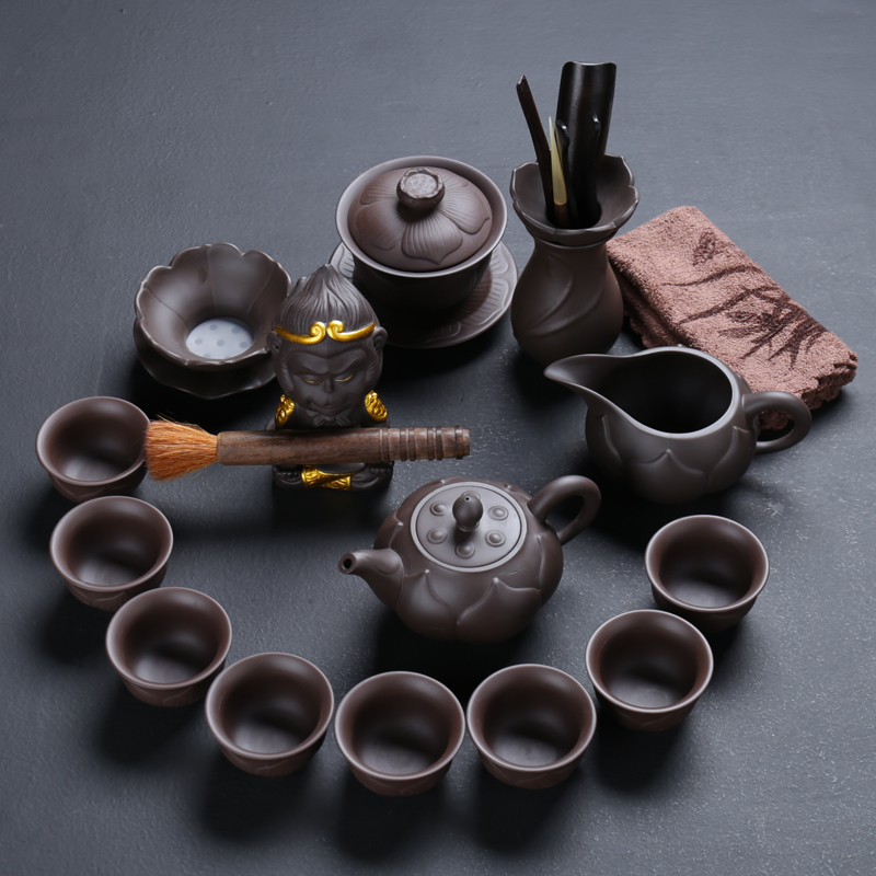 ZongTang violet arenaceous kung fu tea set yixing undressed ore it ceramic household tureen tea gift sets