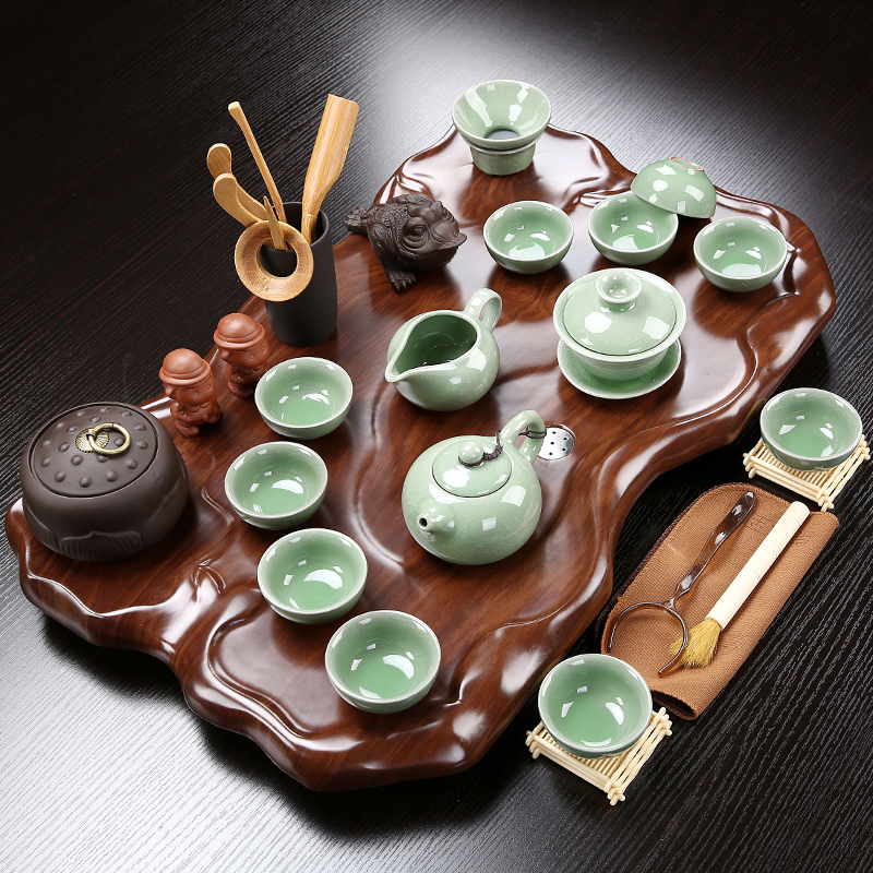 Tea tray was suit small glass set of ceramic Tea set household contracted and I tray kongfu Tea sea office