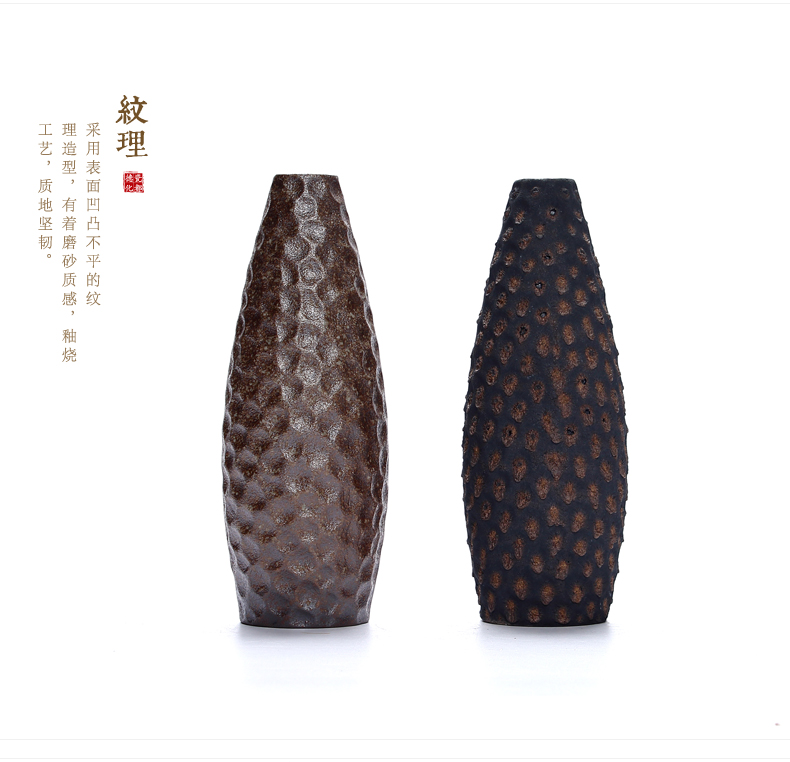 Restoring ancient ways ZongTang ceramic vases, flower receptacle zen Chinese vase flower, dried flower, flower art pottery furnishing articles