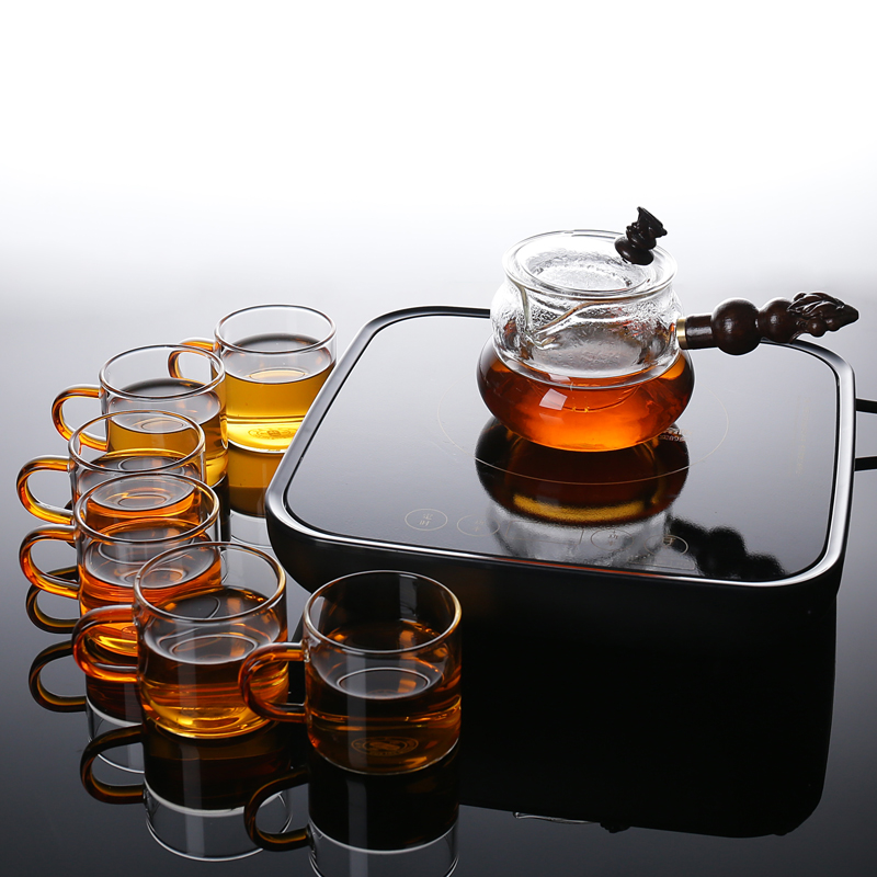 ZongTang mini pot boiling kettle black tea tea ware glass high - temperature hot side pot household electric TaoLu suits for