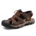 Mùa hè nam dép da nam dép da đầu ngoài trời giày thông thường chống trượt thoáng khí lỗ rỗng giày nam - Sandal Sandal