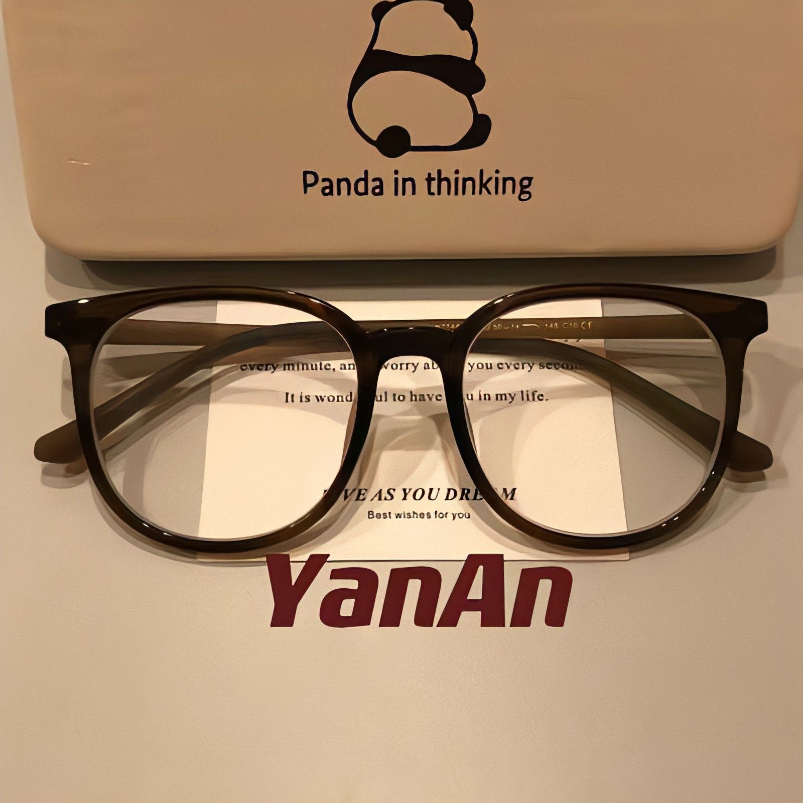 Ultra-Light Korean-Style Cold Tea-Colored Prescription Glasses for Women, Suitable for Square and Round Faces, Natural Look Frames, Make Large Faces Appear Slimmer