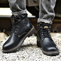 German camel dynamic cotton shoes mens winter warm and suede snow ground boots genuine leather Martin boots mens leather shoes men