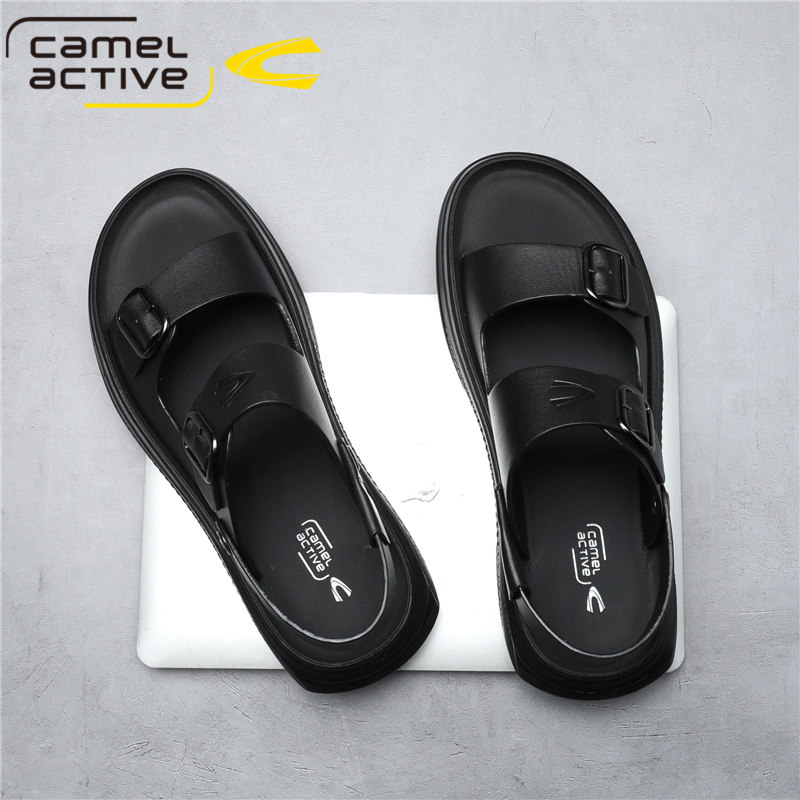 German camel dynamic genuine leather sandals men's summer breathable anti-slip sandals Shoe men outwear casual beach shoe men's wave