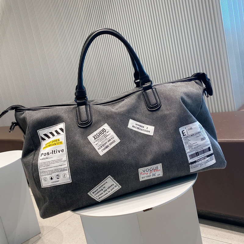 Dry and wet separation travel bag women's portable canvas short-distance luggage bag large-capacity men's sports swimming fitness bag shoes bag