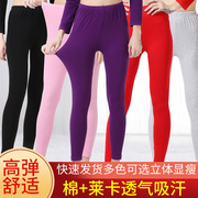 Womens mùa thu quần một mảnh xà cạp mỏng bông mùa thu cơ thể quần sửa chữa bông lycra dòng quần mỏng dòng mỏng quần đơn mùa thu quần.