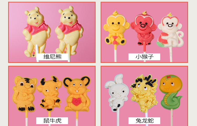 Chocolate Lollipop Khuôn Crystal Candy Sugar Art Jelly Epoxy Hướng dẫn DIY Bánh trang trí Khuôn Cartoon các loại khuôn làm bánh