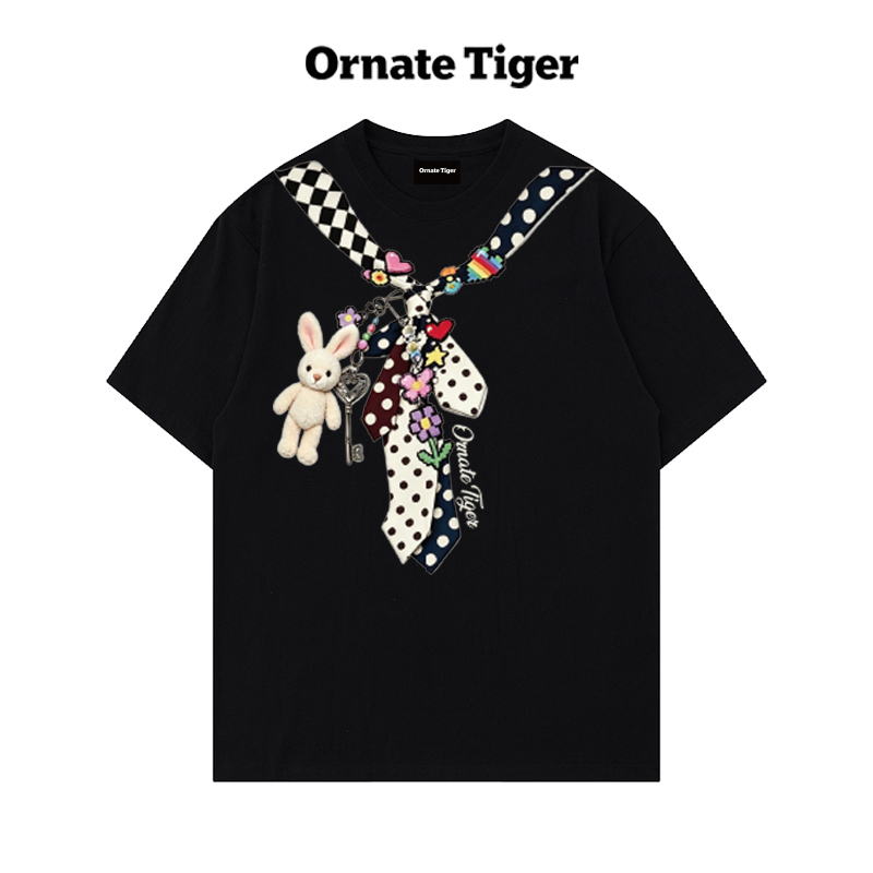 New Ornate Tiger Korean Style ins Printed Short-Sleeve T-Shirt for Men and Women, Casual Half-Sleeve Couple Top New Ornate Tiger Korean Style ins Printed Short-Sleeve T-Shirt for Men and Women, Casual Half-Sleeve Couple Top