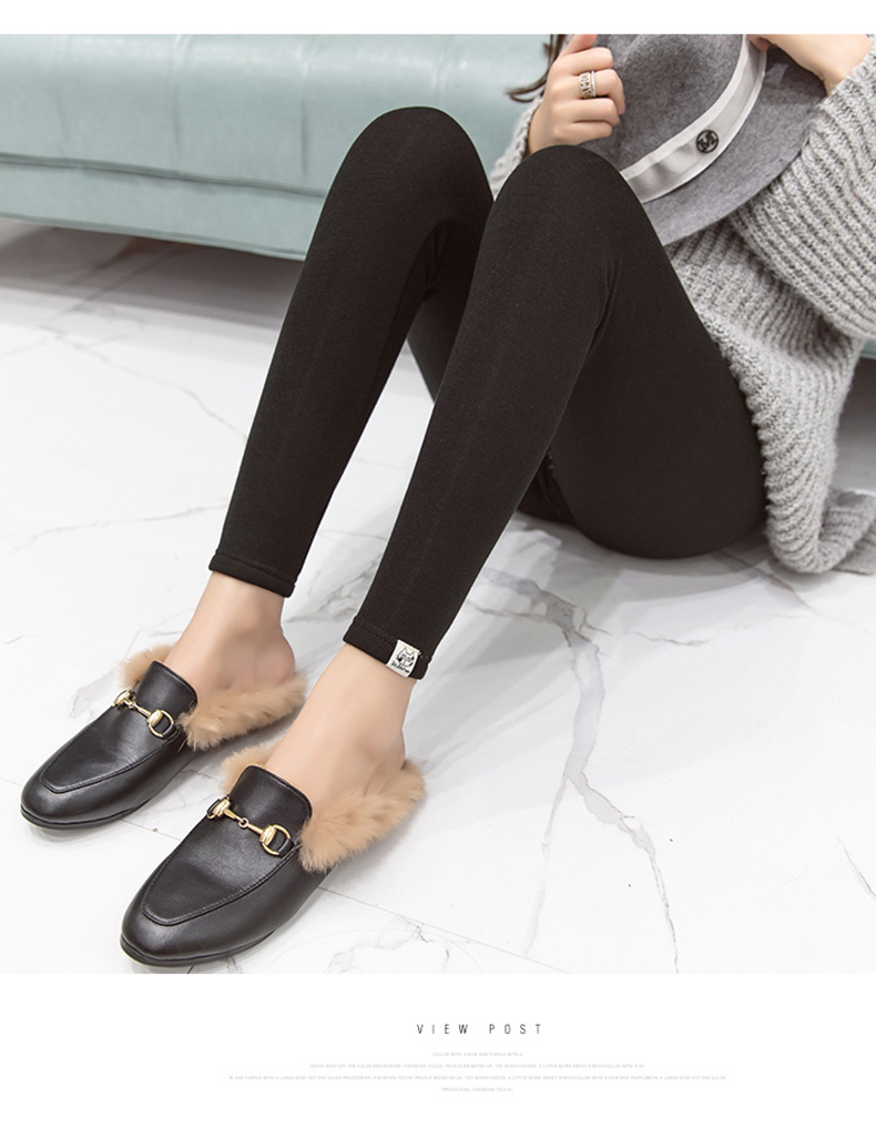 Quần legging bà bầu cộng với nhung dày 2018 thời trang mới cho mẹ bầu nâng bụng quần mùa thu đông mặc quần bà bầu quần bầu thu đông