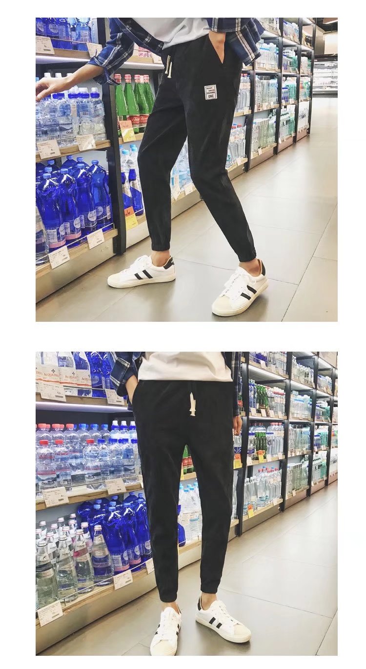 Mùa xuân và mùa thu nhung quần chín quần nam giản dị Slim chân quần harem quần nam quần quần nam quần quần vải nam