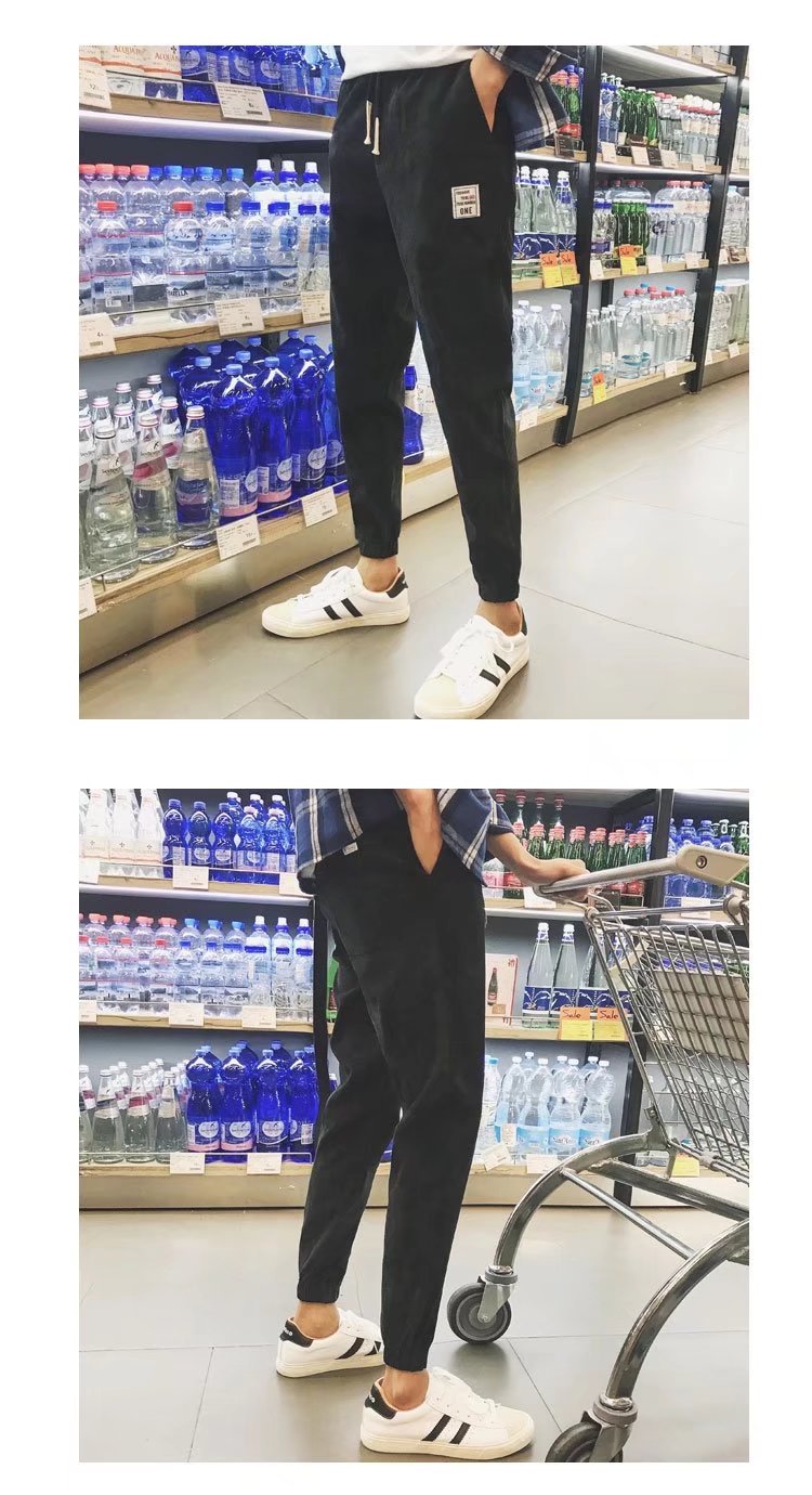 Mùa xuân và mùa thu nhung quần chín quần nam giản dị Slim chân quần harem quần nam quần quần nam quần quần vải nam