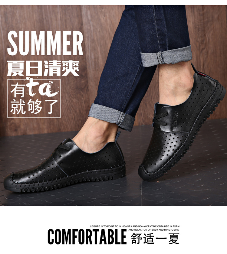 Giày nam mùa hè giày thường nam xu hướng kinh doanh mới với da Giày đế mềm cho nam sneaker nam