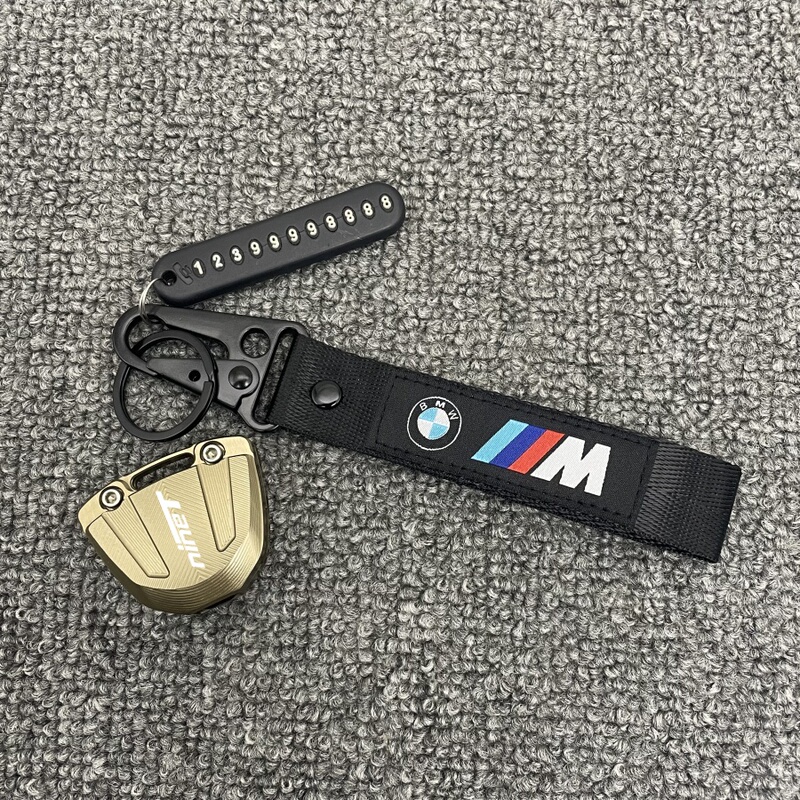 Suitable for Bmw Ninet Modified Aluminum Alloy Key Shell Key Chain Ninet Key Fob Strap Pendant