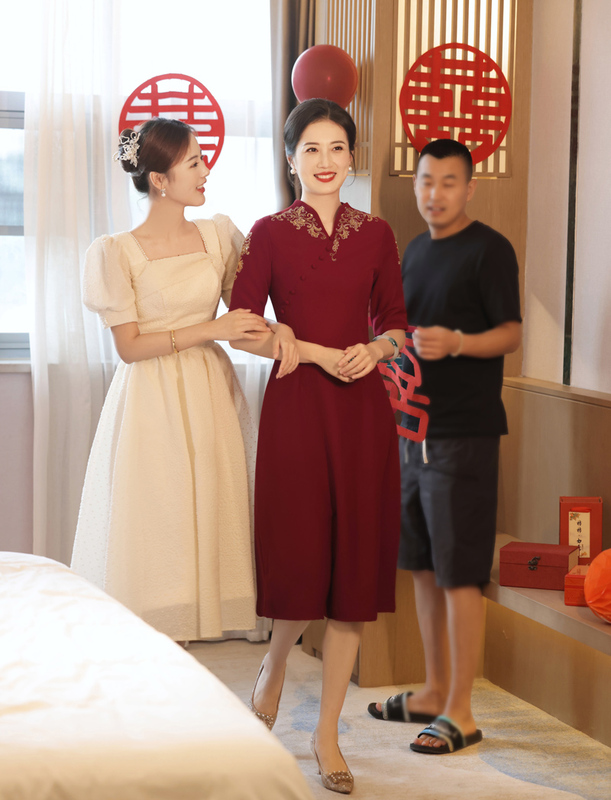 Xipoupa 2026 New Style Mother's Dress for Wedding Banquet, Cheongsam for Middle-Aged Women, Wedding Dress, Can Be Worn Casually, Plus Size
