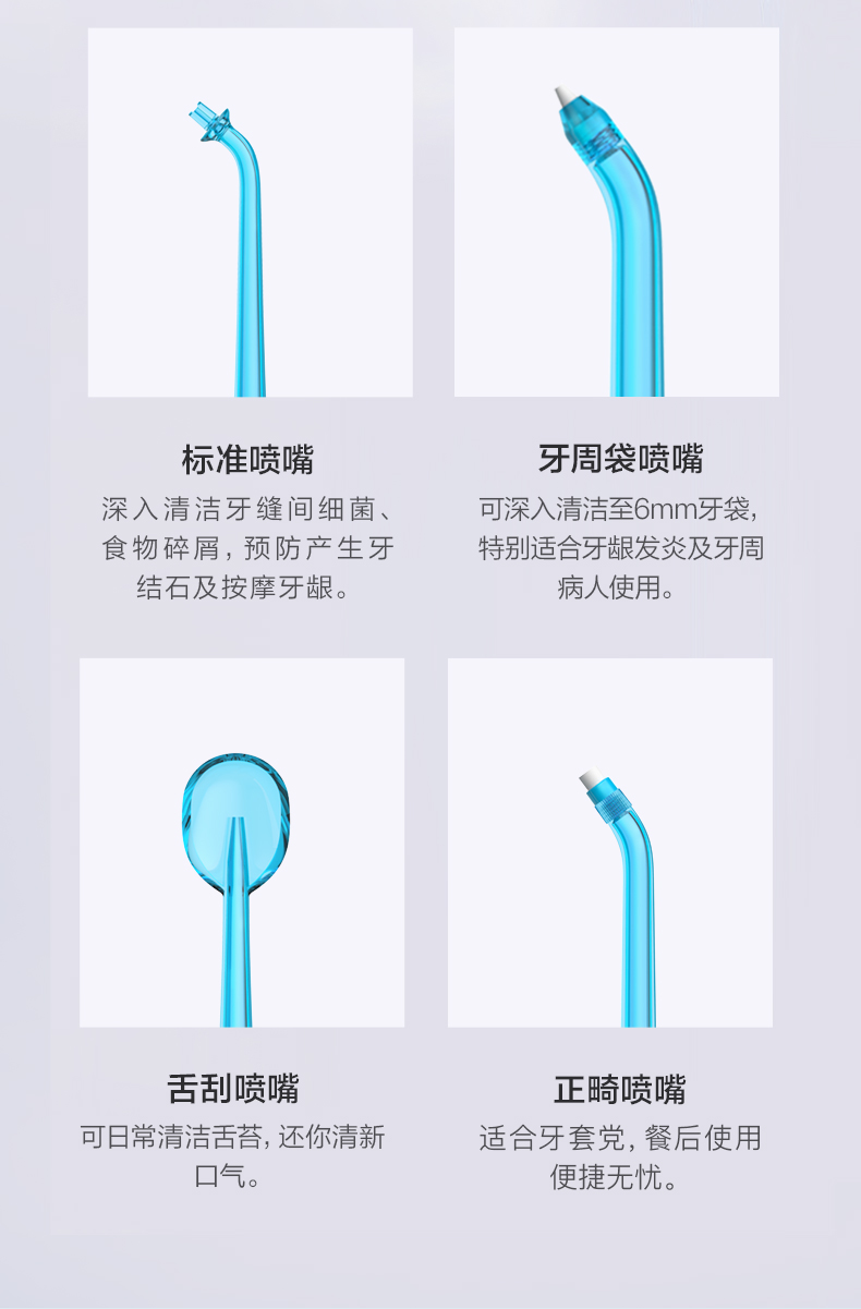 小米生态链 素士 W3 便携电动冲牙器 4类喷嘴 图11
