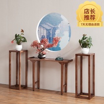 New Chinese solid wood porch table flower frame side table side table long table Zen porch several hotels