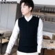 Vest nam mùa thu đông đan áo len vest cổ chữ V không tay áo cotton dày len xoắn vest cỡ lớn áo khoác thu đông