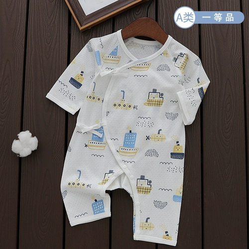 Детский летний тонкий дышащий хлопковый лонгслив для новорожденных, боди