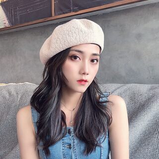 Hong Kong Bng Beret Hat for Women 2024 New Spring and Autumn Thin Style Large Head Circumference Autumn and Winter Knitted Artist Hat Beret Hat