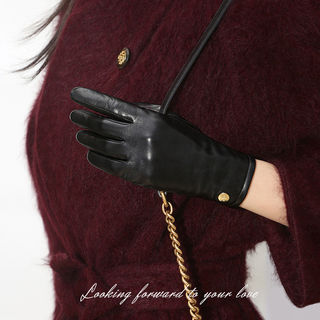 Hong Kong Bng Saudi Imported Sheepskin Gloves for Women, Winter Elegant Slim-Fit Genuine Leather Gloves, Women's Touchscreen Leather Gloves