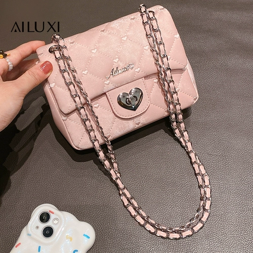 爱路喜 Милая сумка для телефона, небольшая сумка через плечо, маленькая цепь, в стиле Шанель, на цепочке
