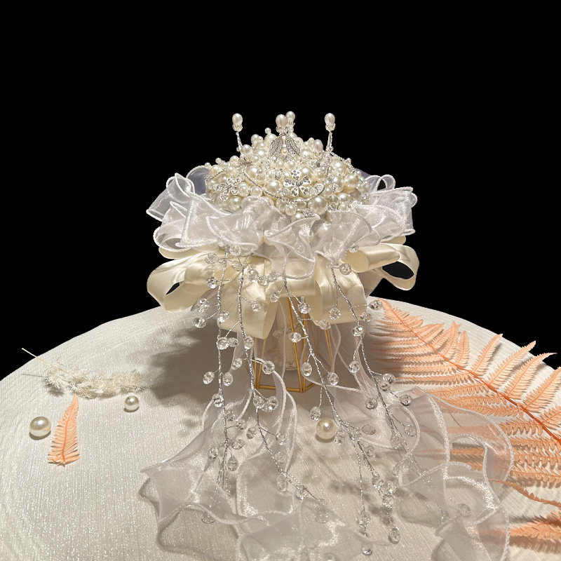 Wedding Bride Handmade Diy Pearl Material Bag Crown Homemade Touted Bridal Scepter Superior Shooting Props-Taobao