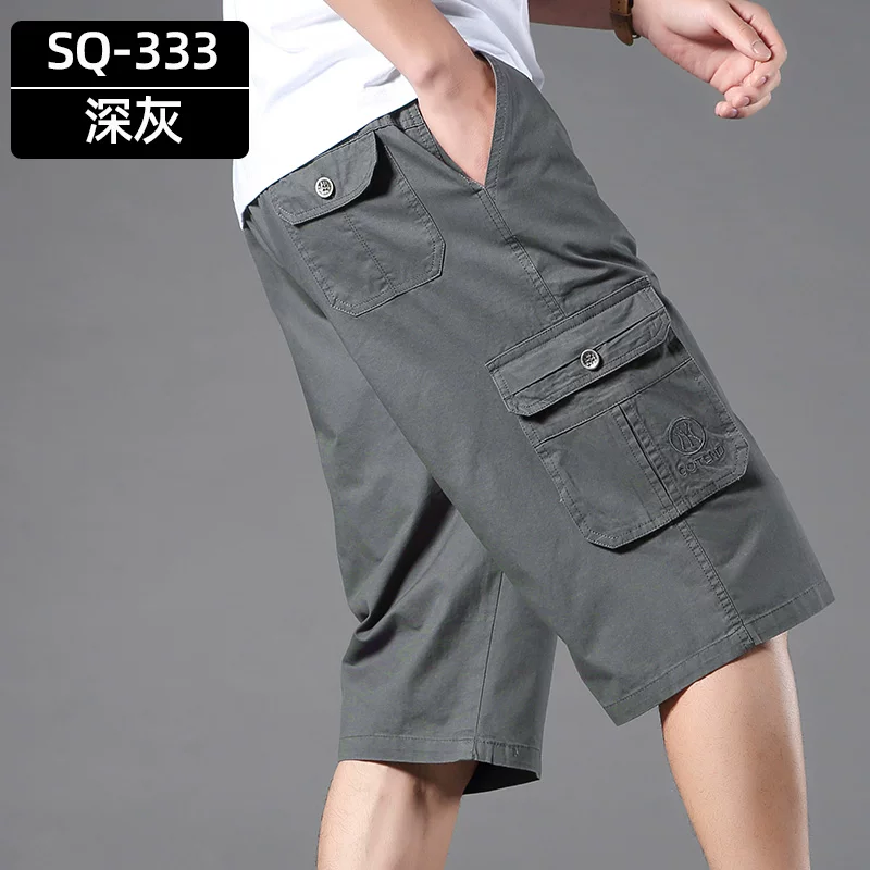 Cotton shorts, summer trousers, oversize, plus size