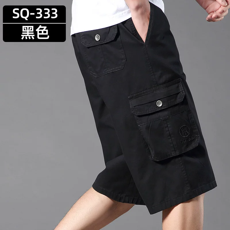 Cotton shorts, summer trousers, oversize, plus size