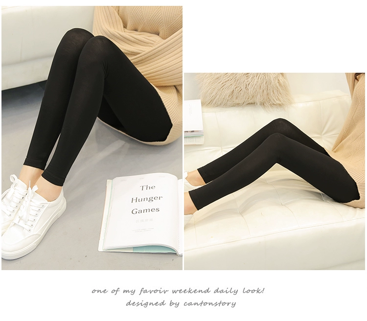 Modal legging nữ phiên bản Hàn Quốc của phần mỏng bên ngoài mặc mùa xuân và mùa thu bó sát mặc quần chân mỏng quần dài quần mùa thu - Quần tây thường