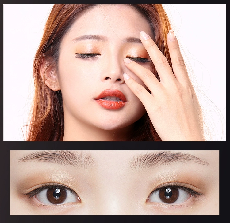 Bút kẻ mắt hai màu kẻ lười âm thanh nổi mờ mờ trang điểm mắt nữ màu nâu đất một chạm tạo thành không thấm nước chính hãng
