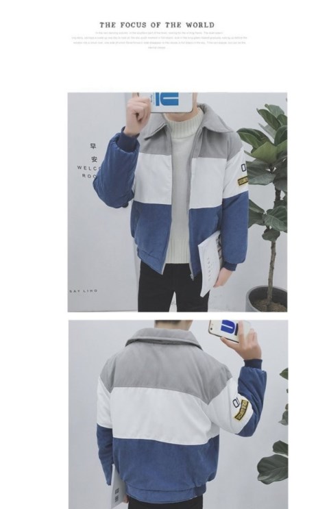 Áo khoác nhỏ nam Nhật Bản ấm áp áo khoác cotton dày ve áo cotton mùa thu và mùa đông quần áo thanh niên áo khoác thủy triều áo khoác nam đẹp