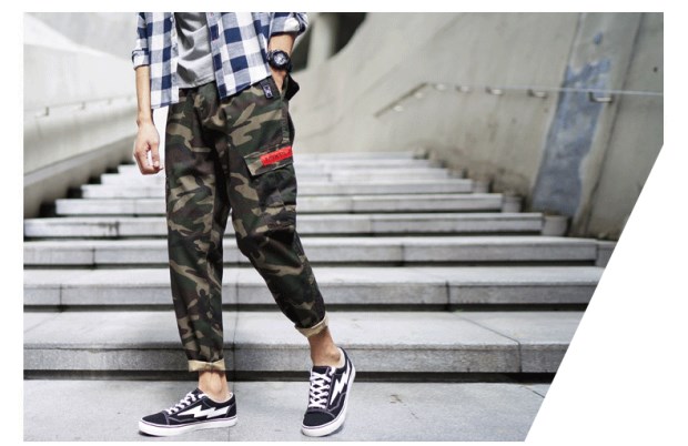 Yu Wenle Tide thương hiệu ngụy trang overalls quần nam nhiều túi thẳng lỏng lẻo quần nam đẹp